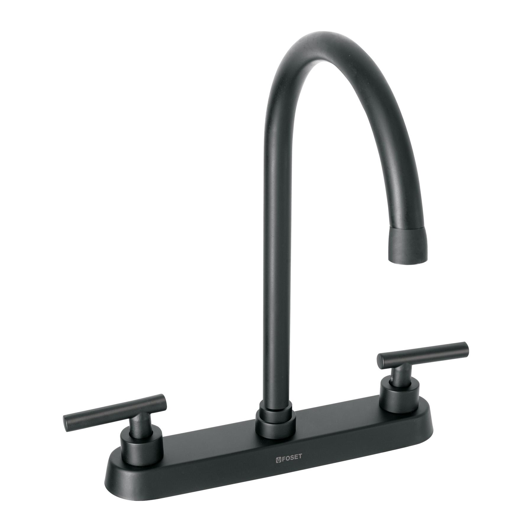 MEZCLADORA PARA FREGADERO,MANERALES PALANCA,NEGRO MATE,TUBIG