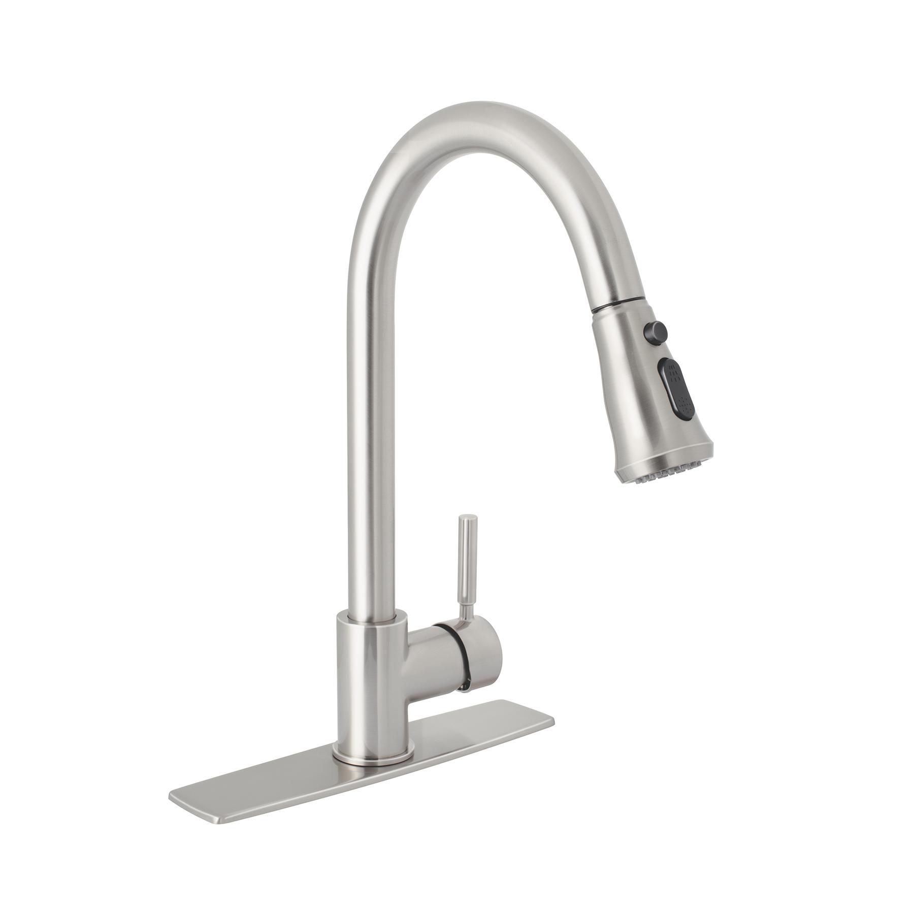 MONOMANDO PARA FREGADERO, CUELLO EXTRAIBLE, SATÍN, TUBIG