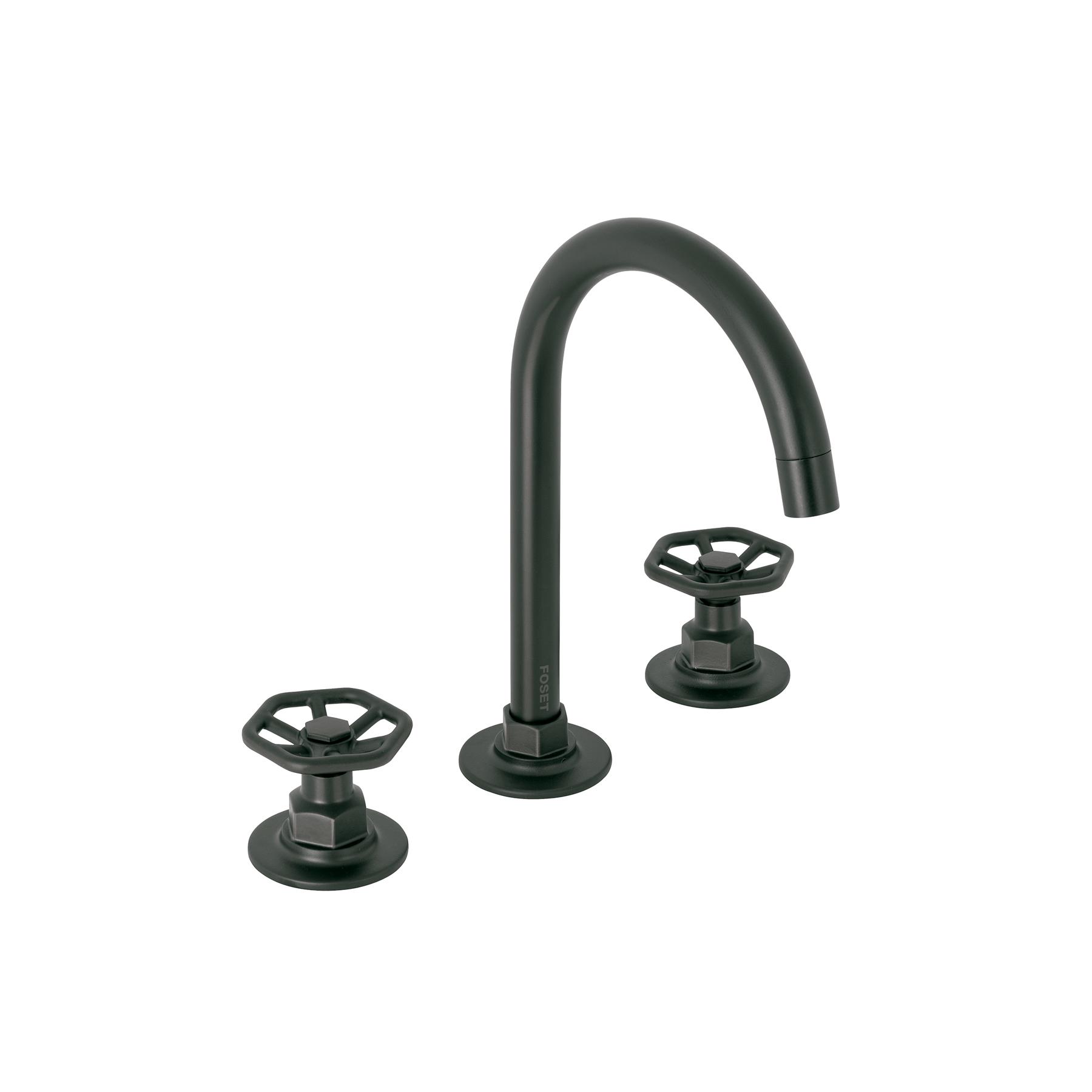 MEZCLADORA P/LAVABO,TALADROS SEPARADOS,REDONDOS,NEGRO,TUBIG