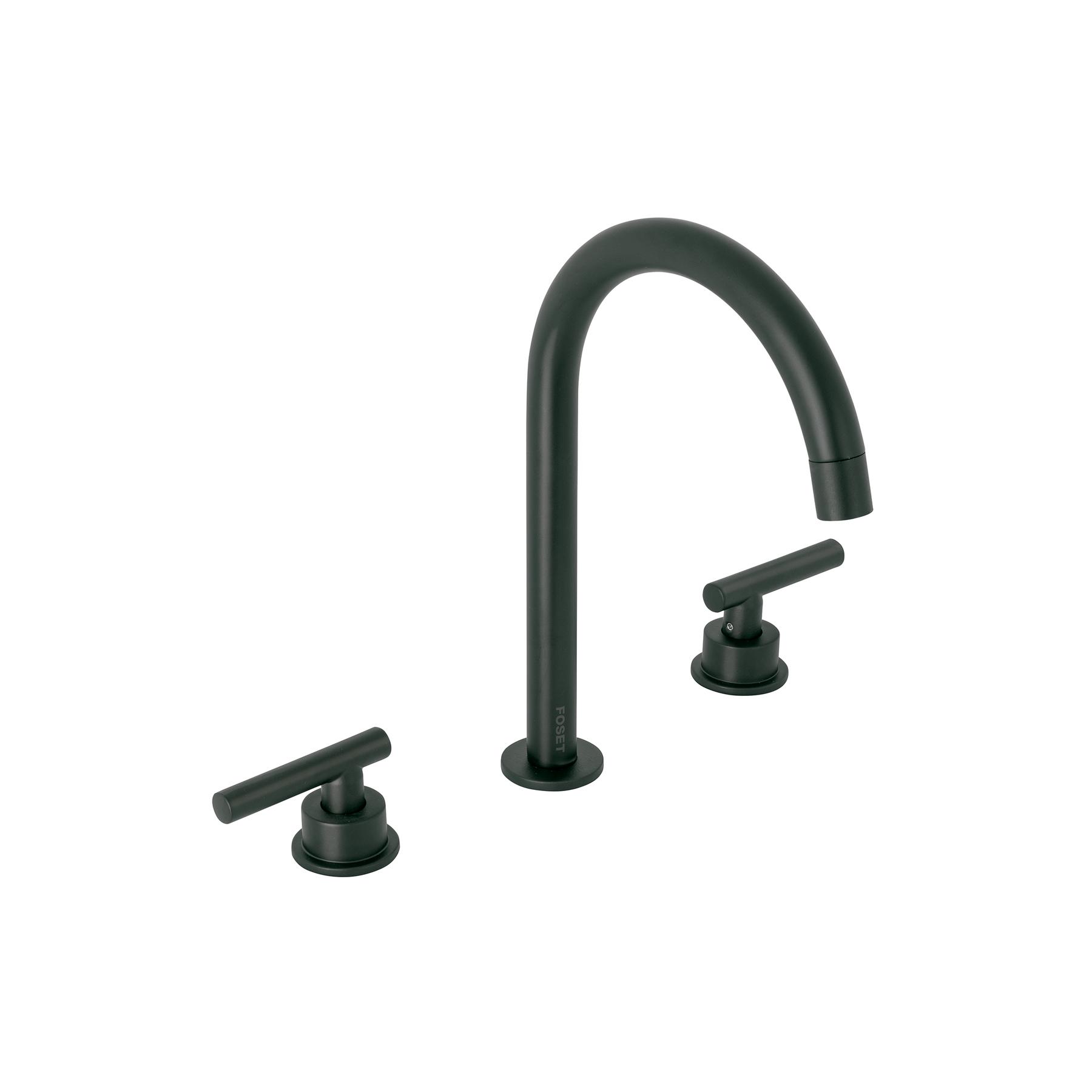 MEZCLADORA P/LAVABO,TALADROS SEPARADOS,PALANCA,NEGRO,TUBIG