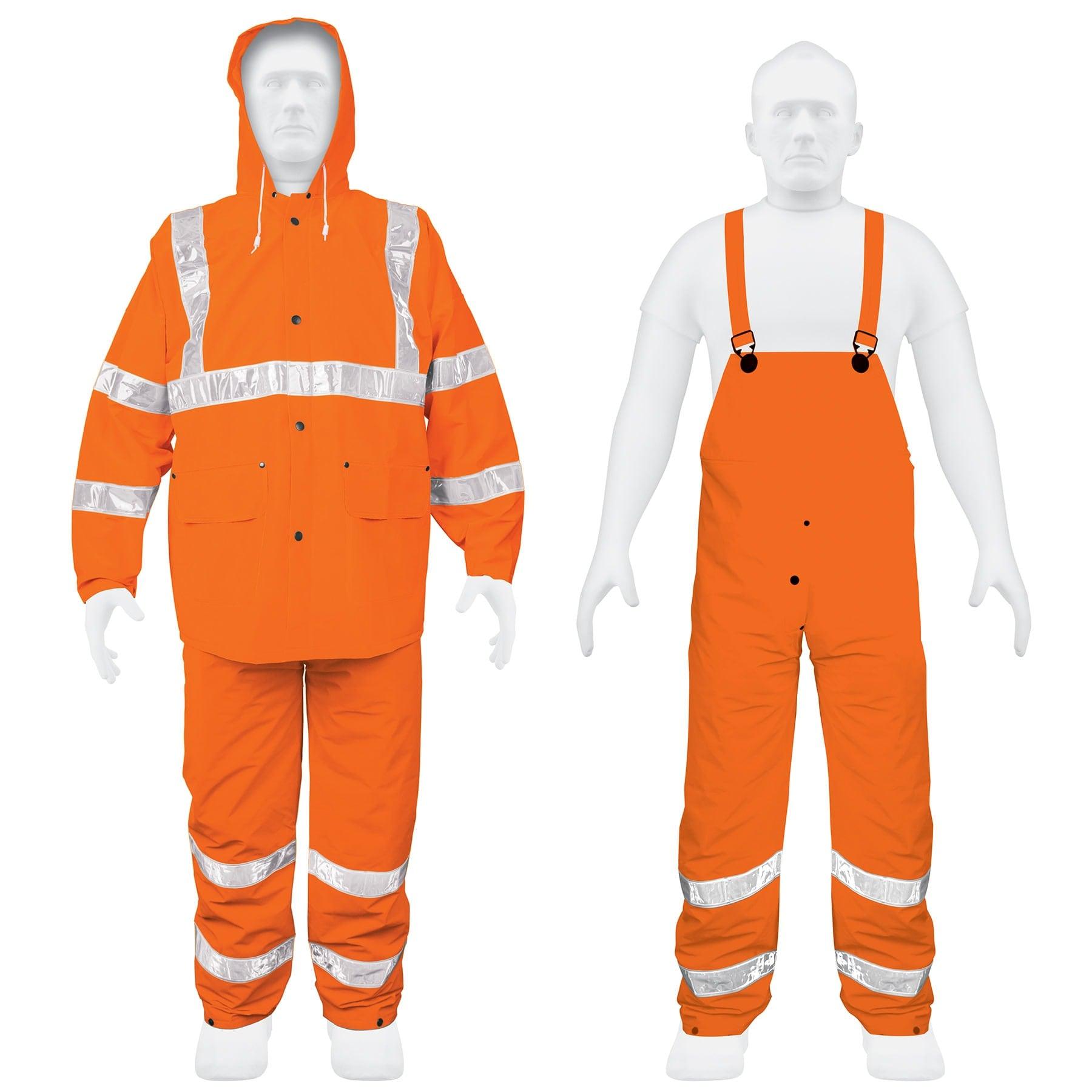 CONJUNTO IMPERMEABLE DOBLE CAPA NARANJA CON REFLEJANTE, XG